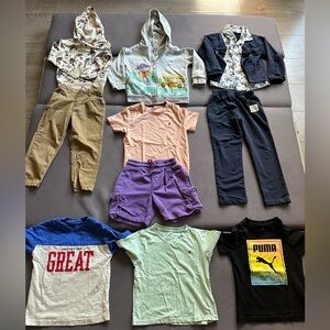 Toddler boy mix lot of 10 t-shirts, pants, jacket, shorts, hoodie 3T-4T